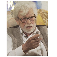 Arcabas lors d'un interview à propos de son oeuvre en novembre 2014 Arcabas lors d'un interview à propos de son oeuvre en novembre 2014