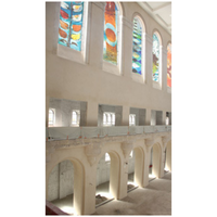 Les 6 premiers vitraux posés en 2016 Les 6 premiers vitraux posés en 2016